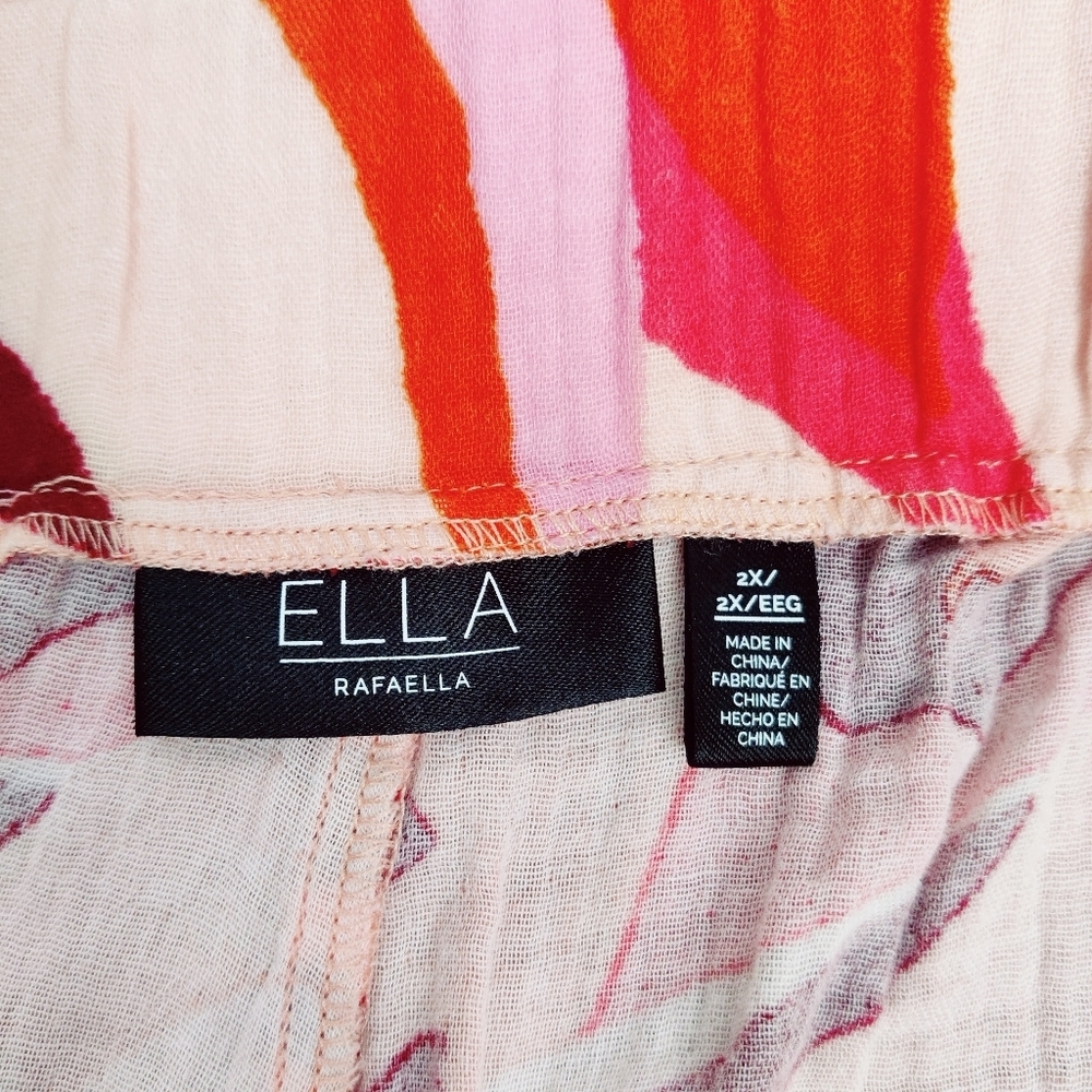 Ella Rafaela Women's 100% Cotton Floral Pull On Shorts NEW Size 2X Retro - Picture 10 of 16